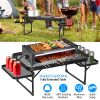 LakeForest Folding Camping Grill Table, Aluminum, Black