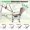 LakeForest Reclining Camping Chair with Footrest, Khaki