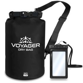 Voyager Waterproof Dry Bag for Kayaking and Water Sports - Black - 20 Liter