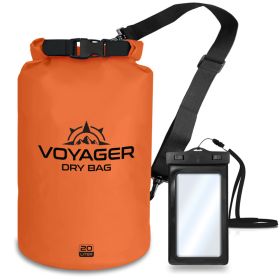Voyager Waterproof Dry Bag for Kayaking and Water Sports - Orange - 20 Liter