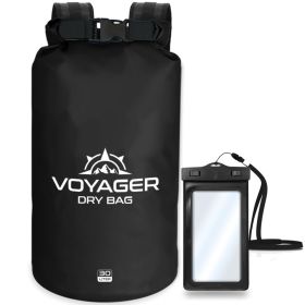 Voyager Waterproof Dry Bag for Kayaking and Water Sports - Black - 30 Liter