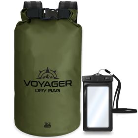 Voyager Waterproof Dry Bag for Kayaking and Water Sports - Army Green - 30 Liter
