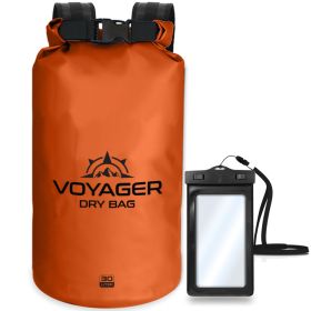Voyager Waterproof Dry Bag for Kayaking and Water Sports - Orange - 30 Liter