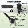 LakeForest Reclining Camping Chair with Footrest, Black