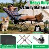 LakeForest Reclining Camping Chair with Footrest, Black