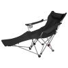 LakeForest Reclining Camping Chair with Footrest, Black
