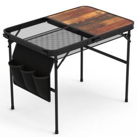 LakeForest Folding Camping Table, 35.4 x 23.6 in, Black