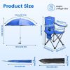 LakeForest Camping Chair with Umbrella, Aluminum, Royal Blue