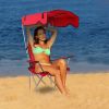 LakeForest Folding Canopy Lawn Chair, Red