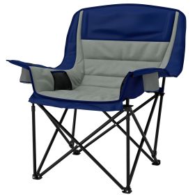 Padded Folding Camp Chair — Cup Holders, Gray
