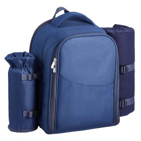 VEVOR Picnic Backpack, Beach Picnic Backpack Bag for 2 Person with Insulated Cooler Compartment, Detachable Bottle/Wine Holder, Lightweight Blank