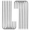 16PC 12inch J-Shaped Threaded Ground Screws, Steel Ground Screws, for Pipe and Tent Securing, Windproof and Durable