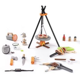 Camping Set for Kids; 45 Pcs Indoor and Outdoor Camping Tools Pretend Play Set for Toddler Boys &amp; Girls - as Pic