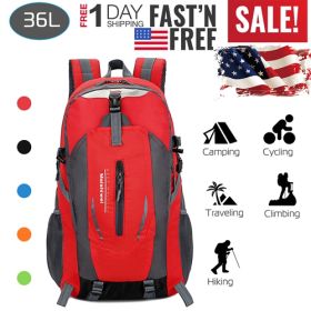 iNova 36L Outdoor Daypack, Waterproof Nylon, Red