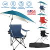 LakeForest Beach Chair with Detachable Umbrella, Black