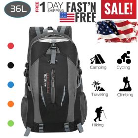 iNova 36L Outdoor Daypack, Waterproof Nylon, Black