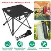 LakeForest Folding Camping Table with Cup Holders, Black