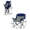 Padded Folding Camp Chair — Cup Holders, Gray