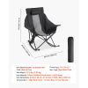 Heated Camping Chair, 3 Heating Settings, Large-Sized Padded Folding Rocker, Heavy Duty Outdoor Lawn Chairs with Pocket & Cupholder, Support 225lbs
