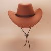 Western Cowboy Hat Vintage Jazz Hat Outdoor Fishing Cowgirl Sun Hat Wide Brim Summer Sunscreen Travel Beach Hat - Khaki