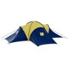 Camping Tent Fabric 9 Persons Blue and Yellow - Blue
