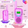 2pcs/pack Kids Walkie Talkie 22 Channel Bidirectional Wireless Radio Toy With Backlight LCD Flashlight For Outdoor; Camping; 3km Range Hiking - Pink