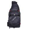 Fishing Sling Pack Fishing Crossbody Gear Storage Shoulder Bag - Black with Red
