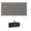 Outdoor Rug 9'x18' Reversible, RV Camping, Black & White Clover, Portable Design