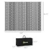 Outdoor Mat 8x10 Reversible Boho, RV Camping Patio, Gray & White, Portable