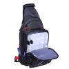 Fishing Sling Pack Fishing Crossbody Gear Storage Shoulder Bag - Black with Red