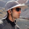 Wide Brim Sun Screen Hat With Neck Flap; Adjustable Waterproof Quick-drying Outdoor Hiking Fishing Cap For Men Women - Dark Gray