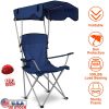 LakeForest Folding Canopy Lawn Chair, Navy Blue
