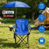 LakeForest Camping Chair with Umbrella, Aluminum, Royal Blue