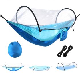 LakeForest Mosquito Net Camping Hammock, Royal Blue/Sky Blue