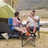 LakeForest Folding Camping Table with Cup Holders, Black