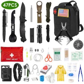 LakeForest 47 Piece Emergency Survival Kit, Black