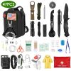 LakeForest 47 Piece Emergency Survival Kit, Black