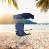 LakeForest Folding Canopy Lawn Chair, Navy Blue