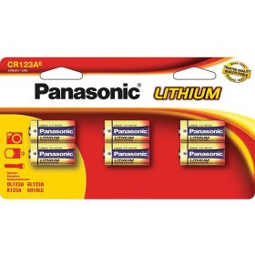 Panasonic CR123A Lithium Batteries, 6 Pack