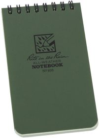 TOP SPIRAL BOOK-GREEN 3 x 5