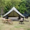 13.1FT Oxford Bell Tent for Family Camping Spacious Yurt Tent with Stove Jack, 4 Season Glamping Shelter, Waterproof Oxford Hot Tent for 4-8 People