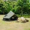 13.1FT Oxford Bell Tent for Family Camping Spacious Yurt Tent with Stove Jack, 4 Season Glamping Shelter, Waterproof Oxford Hot Tent for 4-8 People