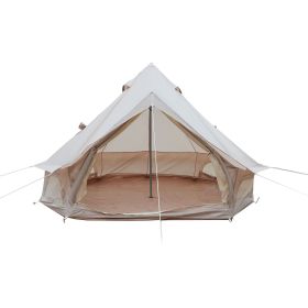 9.8FT Oxford Bell Tent for Family Camping Spacious Yurt Tent with Stove Jack, 4 Season Glamping Shelter, Waterproof Oxford Hot Tent for 3-4 People (Option: Beige_9.8FT)