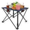 1Pc Foldable Camping Table Portable Picnic Table Lightweight Travel Desk with 2 Cup Holders Carrying Bag