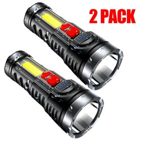 LED Flashlight Torch Rechargeable Work Light Built-in Battery Free Shipping Via DHL-Ground,cannot Be Shipped Via USPS With A Shipping Label For Pickup (Option: 2Pcs)