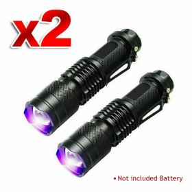 3Modes Mini Portable UV Ultra Violet LED Flashlight Purple Blacklight Torch Lamp Light (Option: 2Pcs)