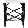 Folding Camping Kitchen Table with Lamp Post, Portable Outdoor Cooking Station with Heat Resistant Top, 4 Side Tables & Lower Storage Rack for Picnic,