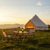 13.1FT Oxford Bell Tent for Family Camping Spacious Yurt Tent with Stove Jack, 4 Season Glamping Shelter, Waterproof Oxford Hot Tent for 4-8 People