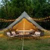 9.8FT Oxford Bell Tent for Family Camping Spacious Yurt Tent with Stove Jack, 4 Season Glamping Shelter, Waterproof Oxford Hot Tent for 3-4 People